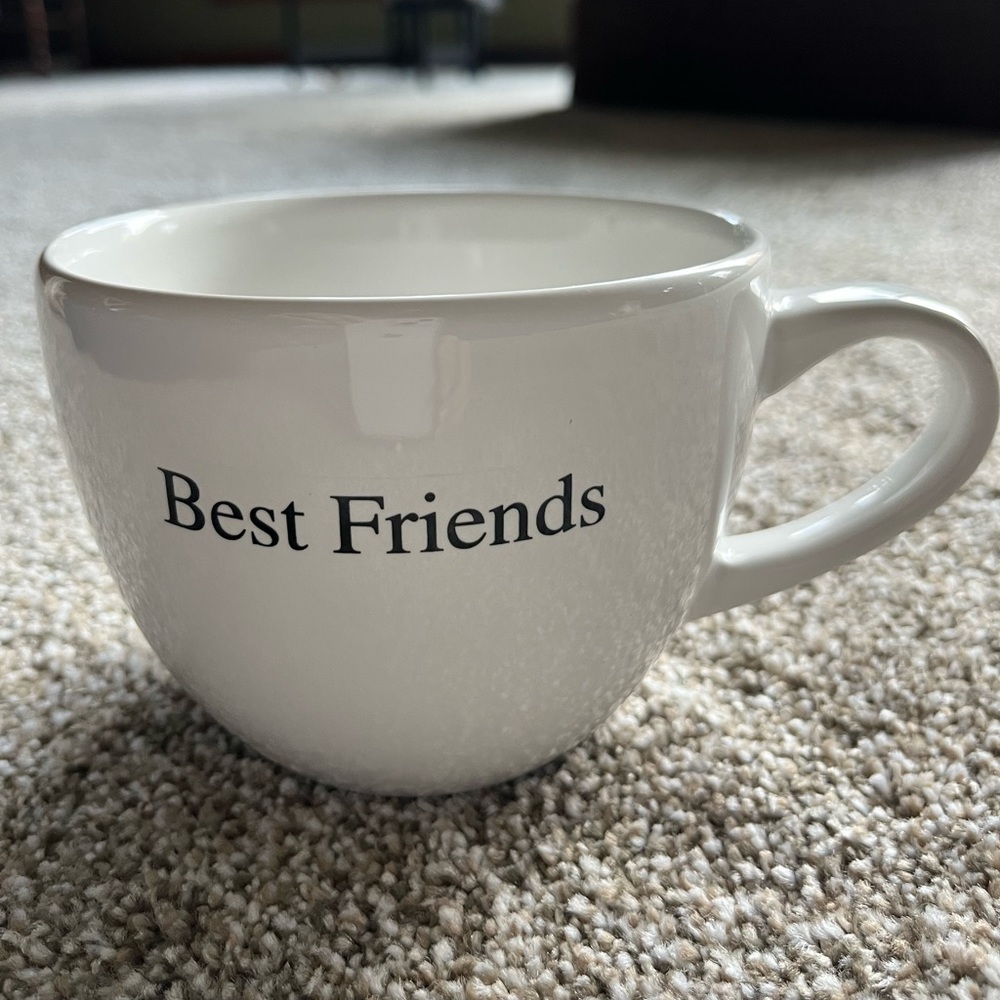White Best Friends Coffee Mug. Fill it w/ goodies and give to your best friend!